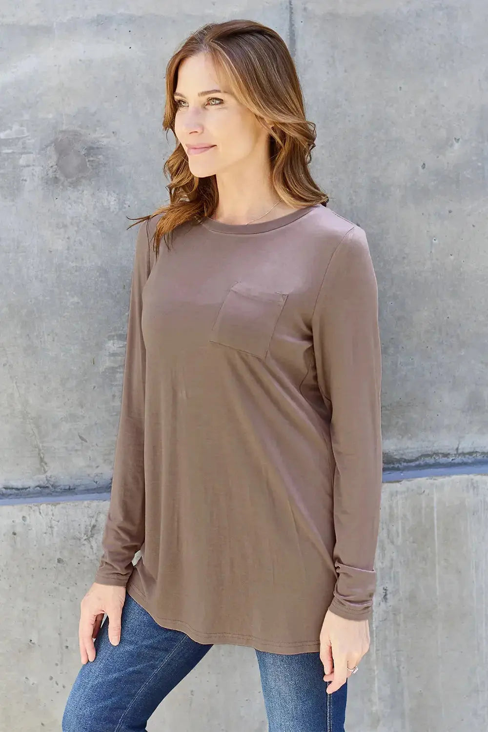 Basic Bae Full Size Round Neck Long Sleeve Top - Love Salve